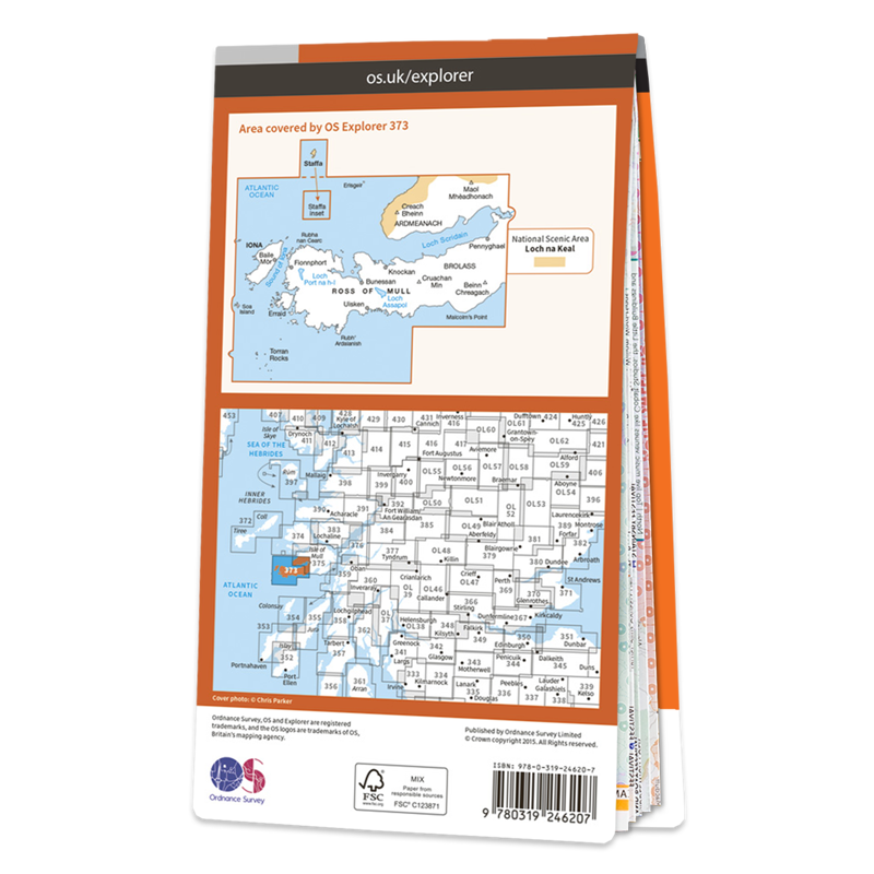 OS Explorer Map 373 - Iona Staffa Ross of Mull-1